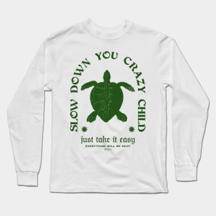 slow down retro print back Long Sleeve T-Shirt